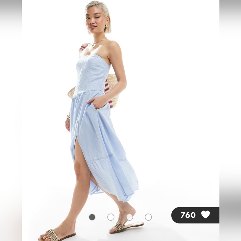 Hollister Strapless Light Blue Dress